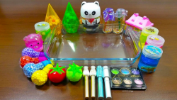 مخلوط کردن اسلایم  شفاف رنگی و...