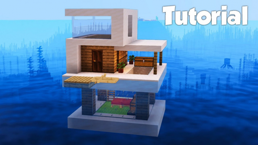 آموزش ساخت خانه مدرن کوچک روی آب در ماینکرافت