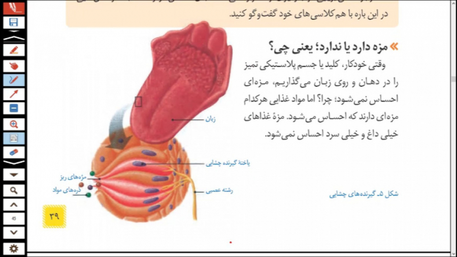کلاس آنلاین علوم هشتم- فصل 5 (حس و حرکت) - جلسه2 -قسمت دوم (حس چشایی) کالا دیجیتال