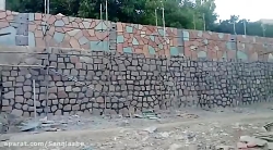 اجرای دیوار باغ با سنگ لاشه در...