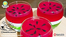 طرز تهیه پودینگ ژله ای هندوانه...