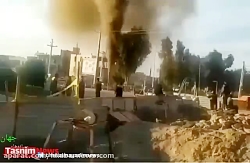 در بافق یزد، لوله گاز در میدان شهر ترکیده- لحظه انفجار را ببینید