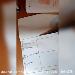 الگوی دامن سه طبقه پین دار