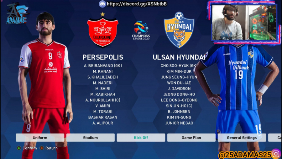 پرسپولیس و اولسان بازی فینال لیگ قهرمانان آسیا PES 2021