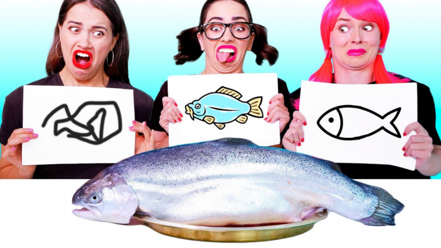 چالش خنده دار غذا را نقاشی کن...