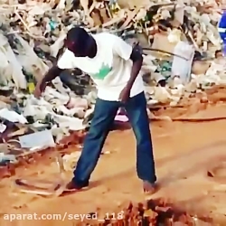 ببینید طرف چطوری مار رو میگیره...