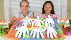 چالش اسلایم با مواد درون دستکش