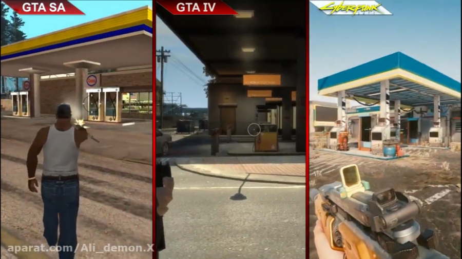 مقایسه بزرگ GTA SA در مقابل GTA IV در مقابل Cyberpunk 2077