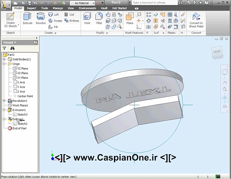 Autodesk Inventor Training 2011 322 Emboss Tool