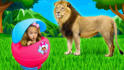 ساشا با حیوانات واقعی بازی می...