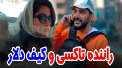 راننده تاکسی و کیف دلار با محس...