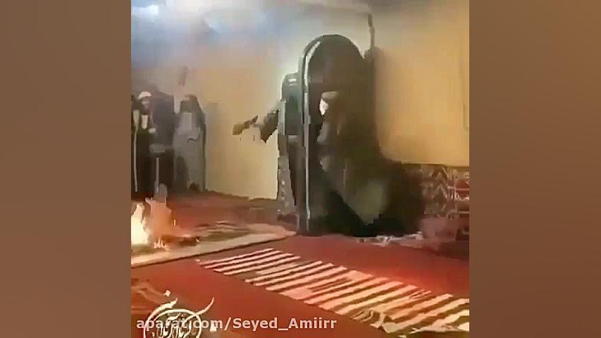یا فاطمه الزهرا (س) ، اجرای صحنه ماندن حضرت میان در و دیوار زمان60ثانیه