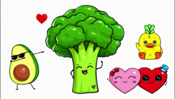 نقاشی بروکلی و سبزیجات