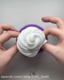 اسلایم پفکی سفید و بنفش