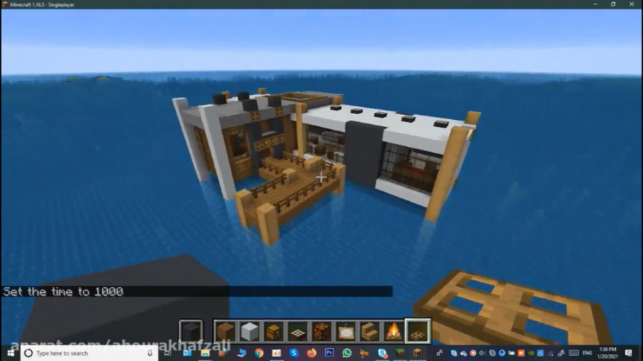 آموزش ساخت خانه مدرن روی آب در ماین کرافت minecraft