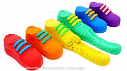 شن بازی _ ساخت کفش های رنگی با...