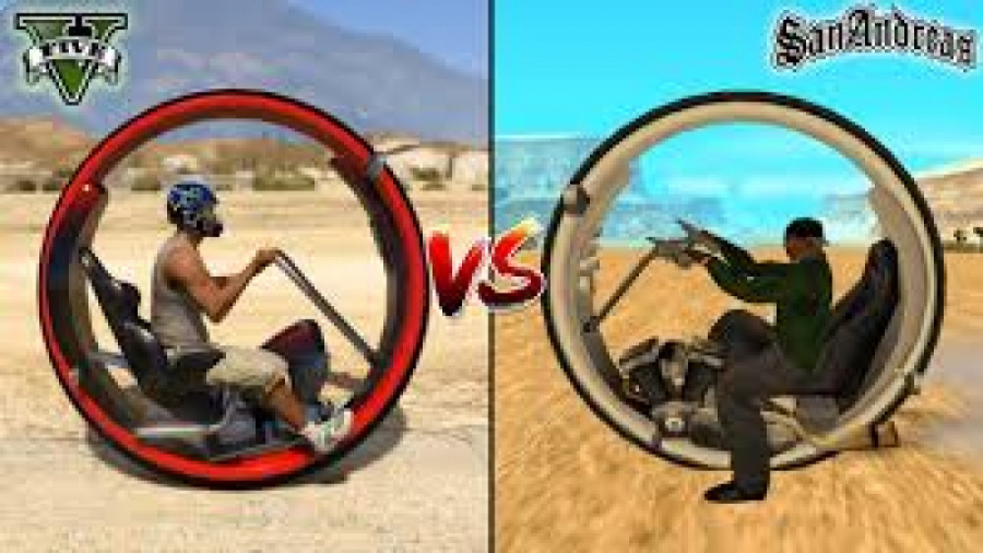 مقایسه موتور حلقه ای در gta ss vs gta v