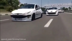 حمله ور شدن تعدادی از 206، پژو پارس و 207 در تهران
