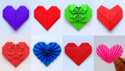 آموزش اوریگامی : ساخت ۱۰ نوع قلب کاغذی