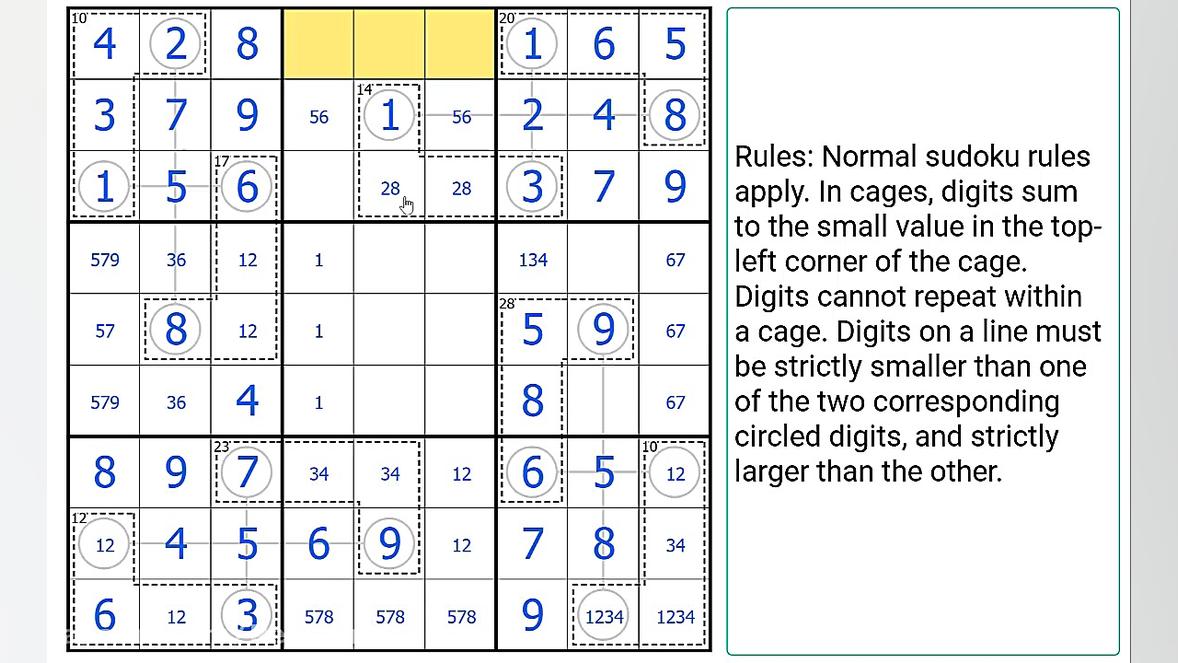 آموزش حل سودوکو  سودوکو  Smaller Than The Other زمان1429ثانیه