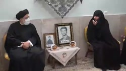 خطابه زینب گونه خانواده شهید در حضور رئیسی