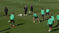 کریستیانو رونالدو در تمرینات ا...