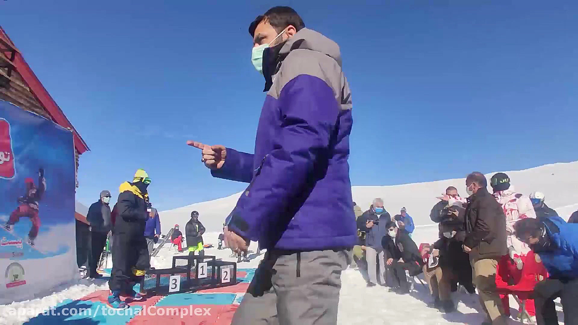 مسابقه پرهیجان اسکی اسنوبرد در پیست توچال زمان301ثانیه