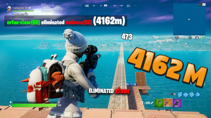 دورترین کیل فورتنایت! (4162m)