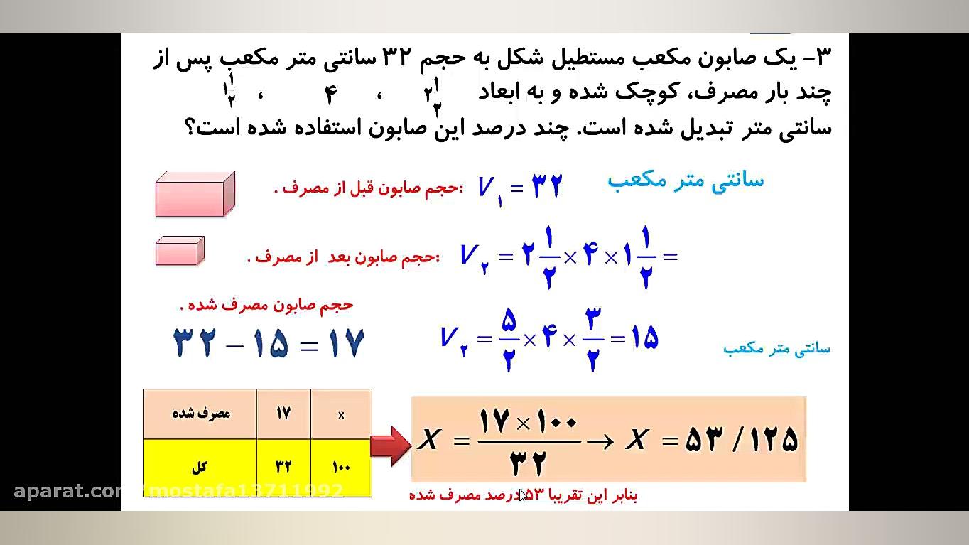 بررسی تمرین صفحه 81 ریاضی پایه هفتم مبحث سطح و حجم - مدرس مصطفی سهرابی بیماری سندروم نوتان