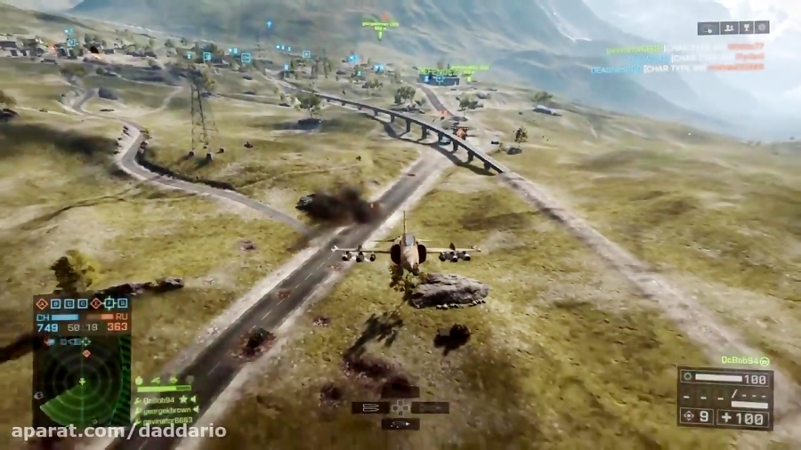 شکار تانک با جنگنده در بازی بتلفیلد 4