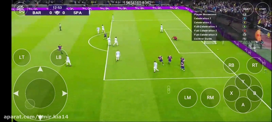 گیم پلی بازی pes2021 اندروید