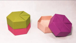 آموزش اوریگامی : ساخت جعبه ۶ ضلعی