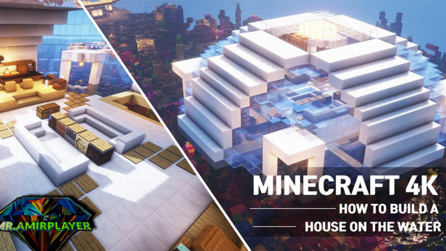 Minecraft Water House - آموزش ساختن خانه ای بر روی آب در ماینکرافت