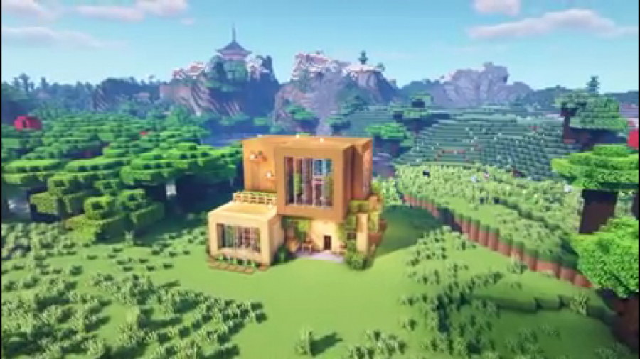 ماینکرافت اموزش ساخت خانه ی چوبی مدرن در بازی ماینکرافت