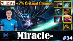گیم پلی دوتا 2 - Miracle با Phantom Assassin در Safe lane در Patch 7.28