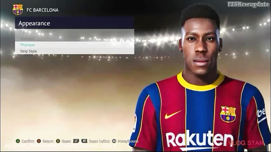 چهره و قدرت موریبا بازیکن بارسلونا در فیس پک جدید Pes2021