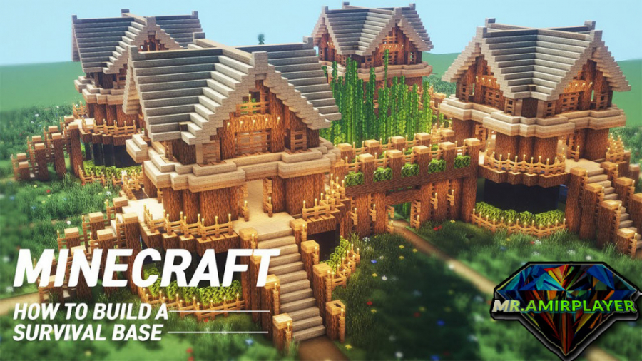 Minecraft Large Oak House - آموزش ساختن خانه غول پیکر چوبی در ماینکرافت