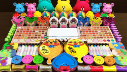 مخلوط کردن اسلایم ها  تفریحی و...