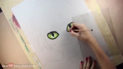 آموزش نقاشی گربه سیاه &bull;_&bull;