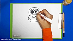 آموزش نقاشی کارتونی _ میمون