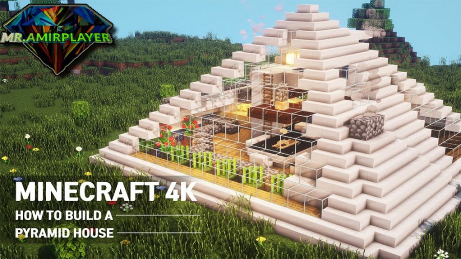 Minecraft Pyramid House - آموزش ساختن خانه هرمی شیک در ماینکرافت