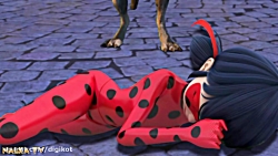 نبرد لیدی باگ و کت نوار با گرگ...