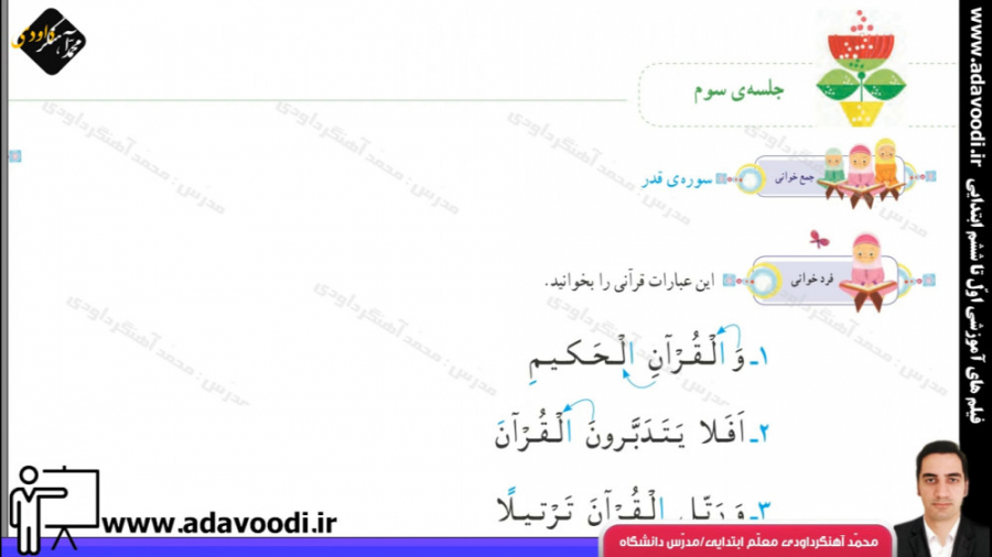 قرآن دوم ابتدایی درس چهاردهم جلسه ی سوم