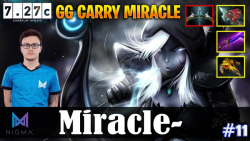 گیم پلی دوتا 2 - Miracle با Drow Ranger در Safe lane در Patch 7.27