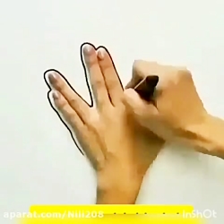 آموزش نقاشی ساده/با انگشتان دست