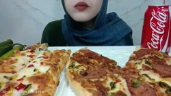 خوردن پیتزا چالش پیتزا خوردن س...