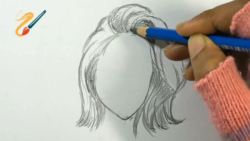 آموزش نقاشی استایل مو و صورت با مداد