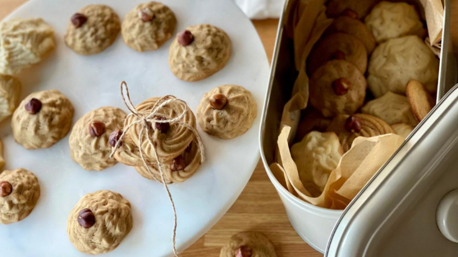 شیرینی کوکی کره ای بسیار خوشمزه و راحت با دو طعم متفاوت  برای عید نوروز