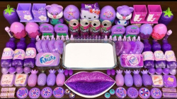 مخلوط کردن اسلایم بنفش و میکاپ...