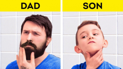 مثل بابا ، مثل پسر! لحظات جالب...